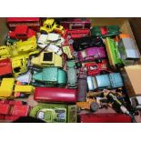 Box of 57 Corgi, Matchbox & Lesney model vehicles. Estimate £40-60