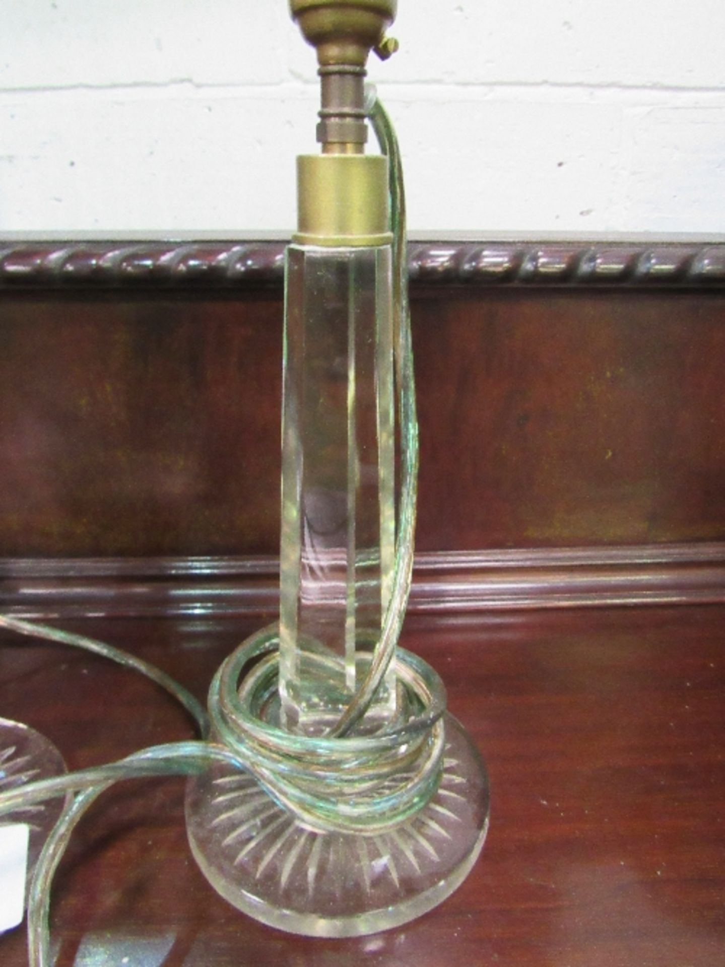 2 French 1950's tapered glass table lamps. Estimate £30-50 - Image 2 of 2