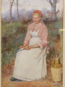 Framed & glazed watercolour 'The Village Maid' signed Norman M MacDonald, 1884. Estimate £250-300