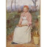 Framed & glazed watercolour 'The Village Maid' signed Norman M MacDonald, 1884. Estimate £250-300