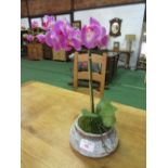 Artificial orchid in ceramic pot. Estimate £10-20