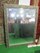 Silver & gold coloured decorative framed bevel-edged wall mirror, 117 x 90cms. Estimate £30-50