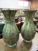 Pair of papier mache tall vases. Estimate £20-30