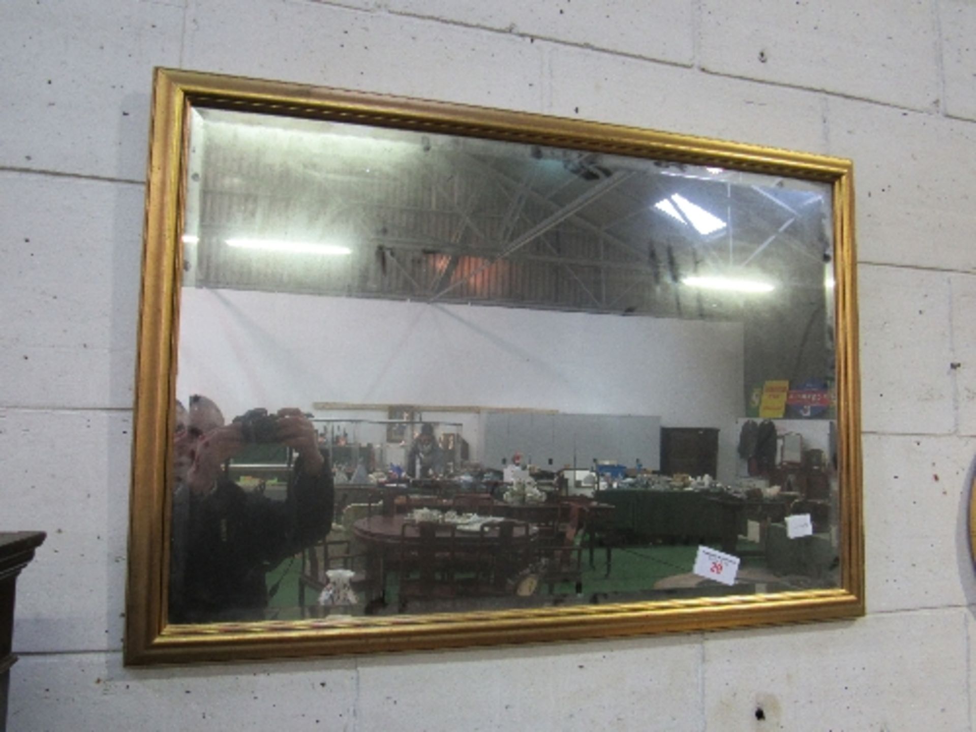 Gilt framed rectangular bevel-edged wall mirror, 68 x 98cms. Estimate £20-30 - Image 2 of 2