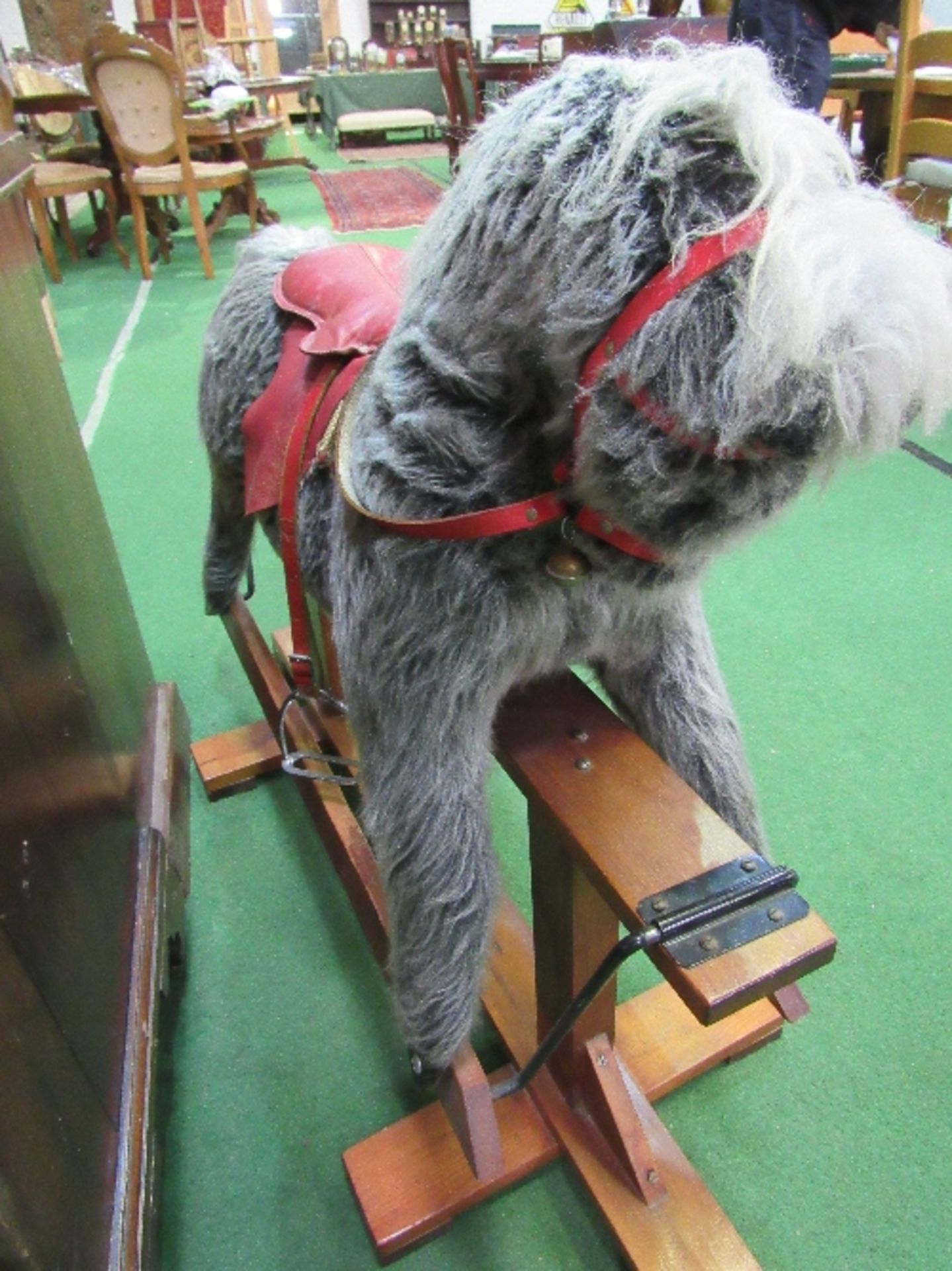 Pegasus Toys grey rocking horse, height 92cms, length 110cms. Estimate £50-60 - Image 4 of 4