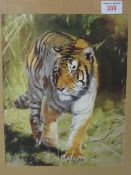 Framed & glazed print of a tiger. Estimate £20-30