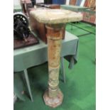 Tall variegated marble torchere, height 97cms. Estimate £50-80