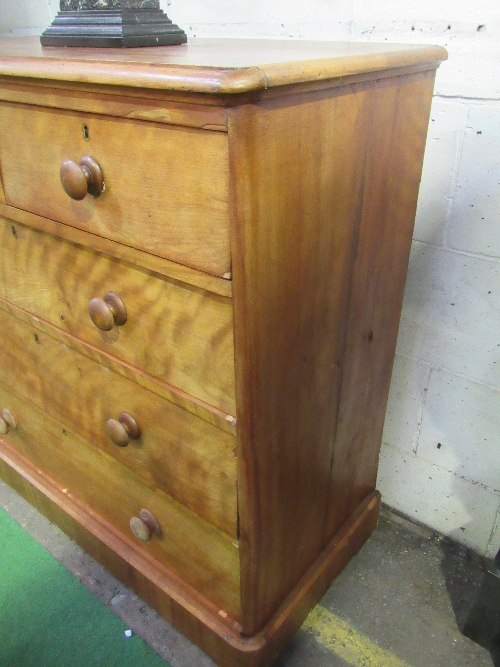 Victorian mahogany chest of 2 over 3 graduated drawers on bun handles, 104 x 49 x 112cms. - Image 3 of 4