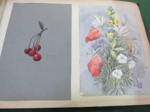 An album containing approx 78 watercolours including animals, flowers, landscapes, some dated late - Image 3 of 13