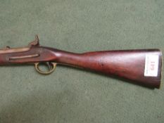 1853 model Cavalry carbine, .577 calibre percussion cap, marked 1857 'Tower' & Crown over V.R. &