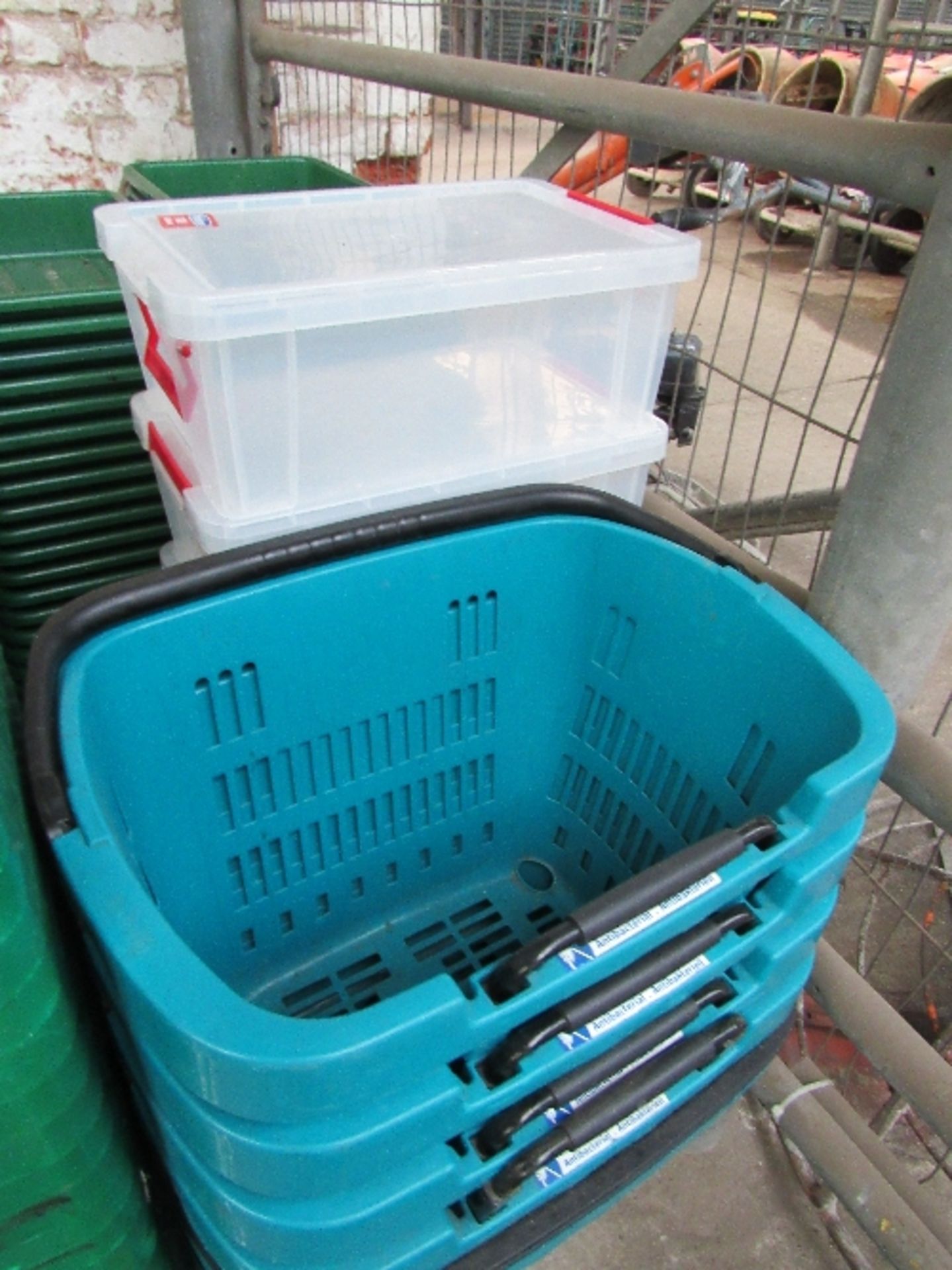 Large qty of shopping baskets, trays & 10lt storage boxes - Image 2 of 2