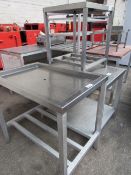 Stainless steel drainer table, 91 x 61 x 85cms; stainless steel preparation table with under