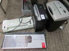 2 paper shredders & a Rexel LP30 laminator