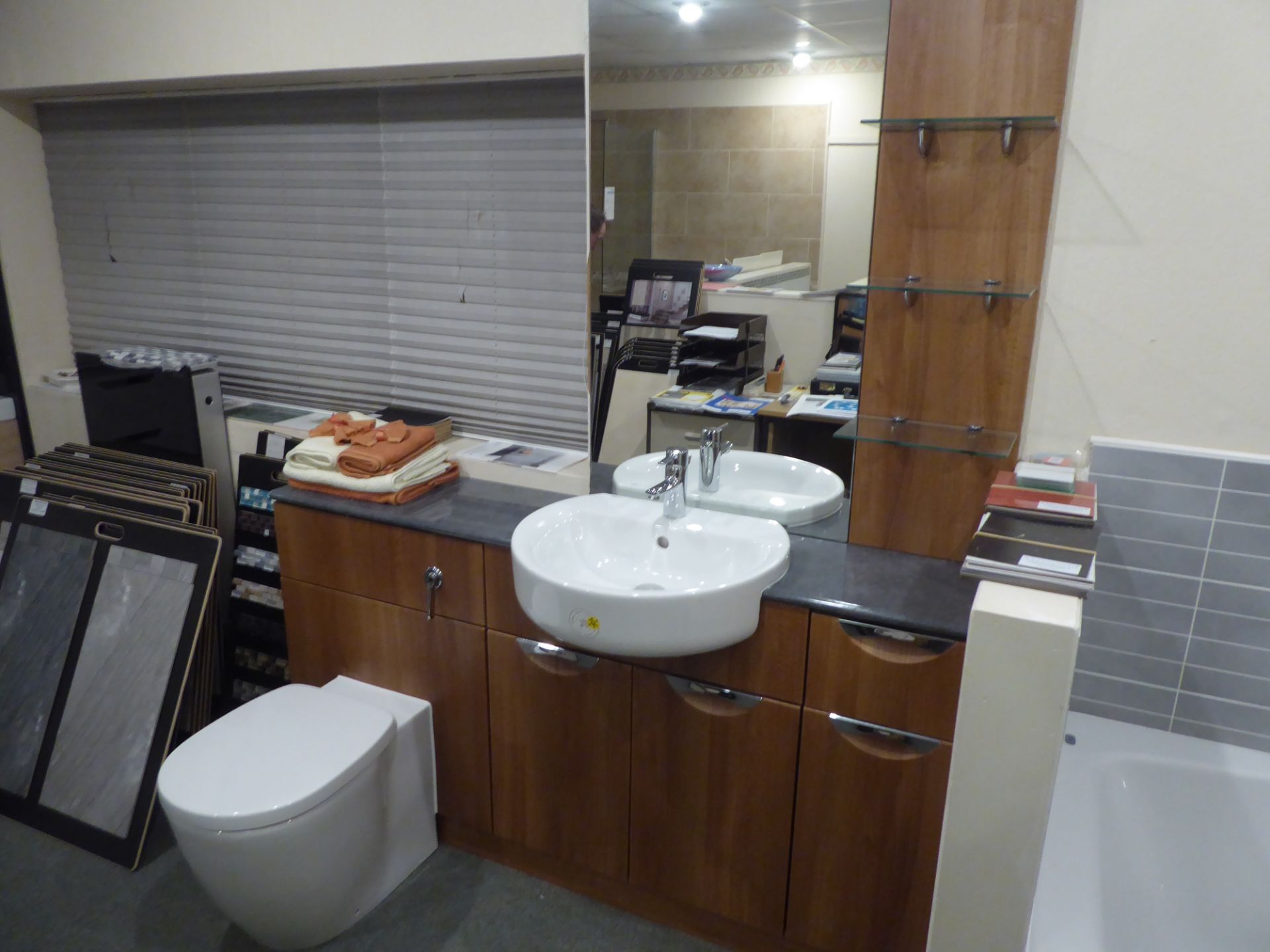 Semi counter top cloakroom in American Walnut with Ideal Standard Concept sphere basin and Aquablade - Image 2 of 2