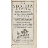 TASSONI, Alessandro (1565-1635) - La Secchia Rapita. Modena: Bartolomeo Soliani, 1744.Richely