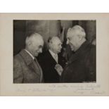 EINAUDI, Luigi (1874-1961) - Black and white photograph within pass-partout autographed by Luigi