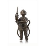 A bronze model of a boy carrying a vaseChina, Ming dynasty (1368-1644), 17th century(h. 27.5 cm.)
