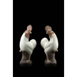 A pair of models of roosters (restorations)China, late 18th century(h. 44.5 cm.)ITCoppia di galli in