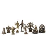 Indian ManufactureNine bronze sculptures(h. max 7 cm.)ITManifattura IndianaNove sculture in bronzo(