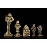 Indian ManufactureFive bronze sculptures(h. max 10 cm.)ITManifattura IndianaCinque sculture in