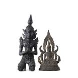 Southeast Asian manufactureTwo bronze sculptures depicting deitites(h. max 24.5 cm.)ITManifattura