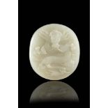 A white jade plaque decorated with a dragon and bambooChina, 20th century(l. max 4.9 cm.)ITPlacca in