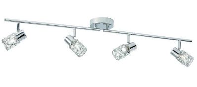 1 x Mesh Spot II 4-Light Adjustable Bar Spotlight With Chrome Loop Shades - New Boxed Stock - CL323