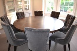 1 x Bespoke Round Dining Table With Sycamore Wood Finish - Includes Set of