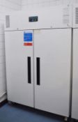 1 x Polar White Double Door Upright Freezer - Model CD616 - H200 x W134 x D82 cms - Contents Not Inc