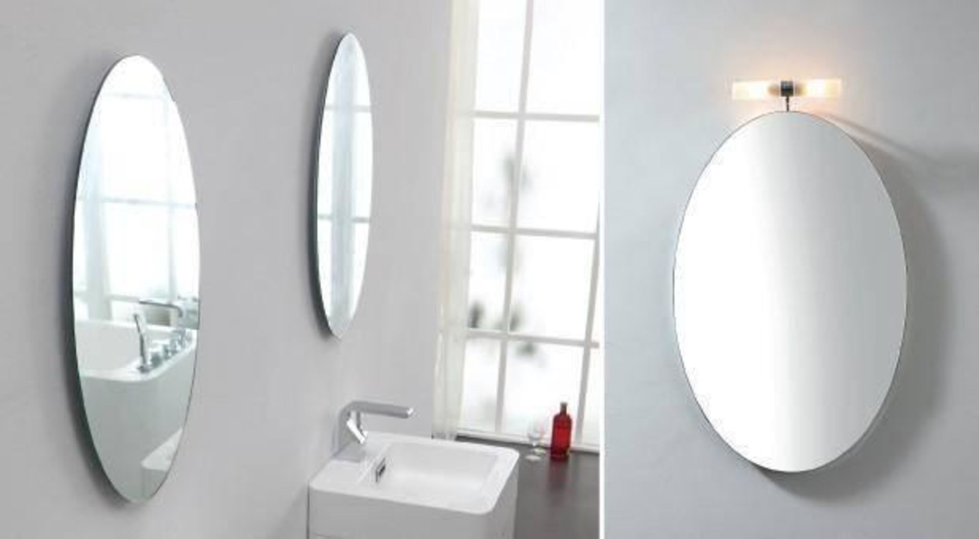 1 x Stylish Bathroom Oval Mirror 45 with top light - A-Grade - Ref:AMR14-045 - CL170 - Location: Not - Image 4 of 4