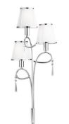 1 x Simplicity Polished Chrome 3 Light Floor Lamp With White String Lamp Shades - 240v - Height 159c