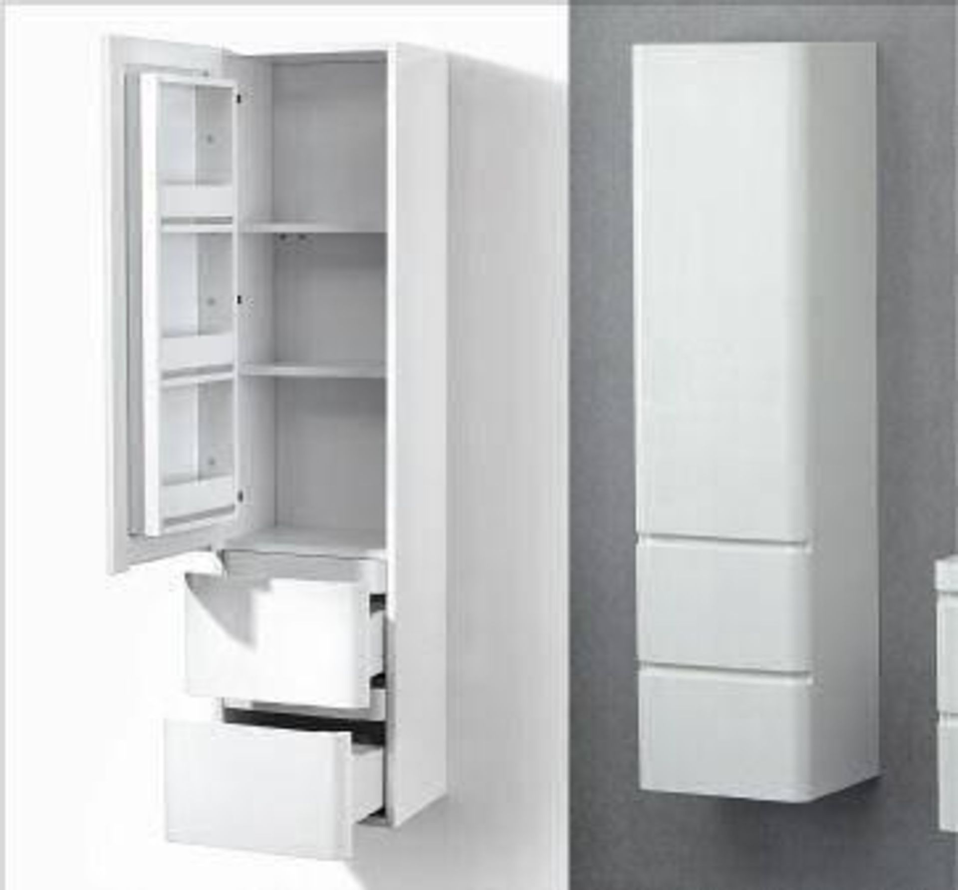 1 x White Gloss Storage Cabinet 120 - B Grade Stock - Ref:ASC42-120 - CL170 - Location: Nottingham N - Image 5 of 8