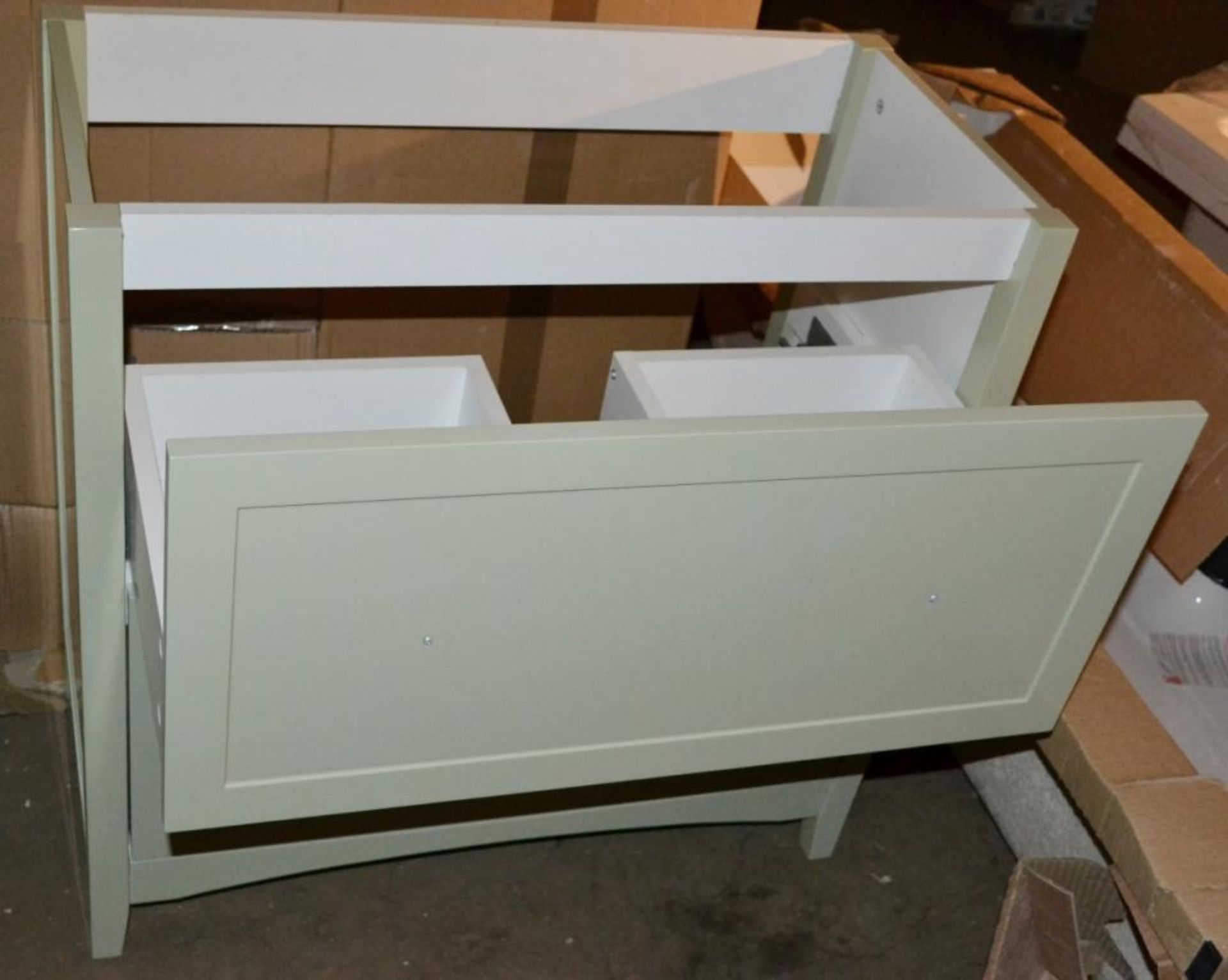 1 x Camberley 800 2-Drawer Soft Close Vanity Unit In Sage Green - New / Unused Stock - Dimensions: W - Image 6 of 8