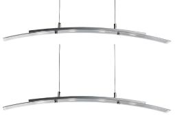 1 x Satin Silver 4 Led Curved Bar Light With Clear & Frosted Glass - Adjustable Height