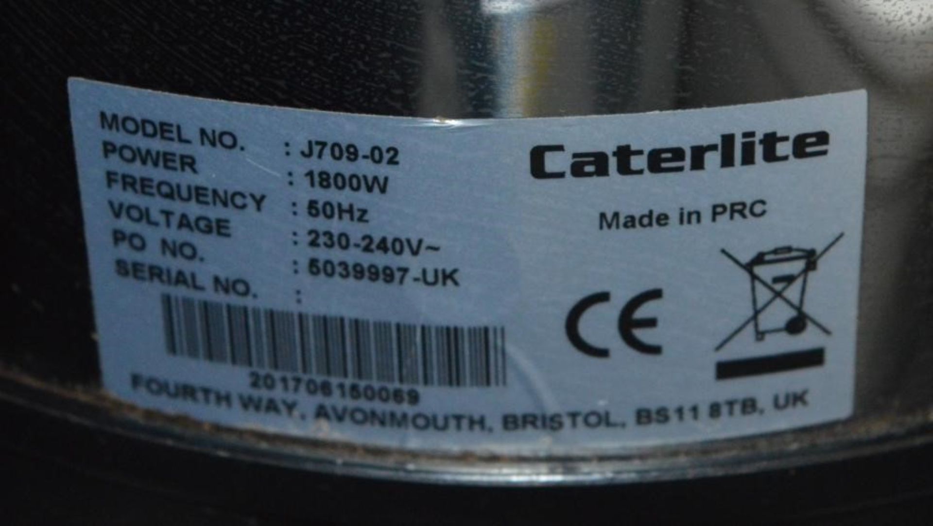 1 x Caterlite Stainless Steel 8 Litre Manual Fill Water Boiler - Model J709-02 - Ref BB505 1855 - CL - Image 2 of 2