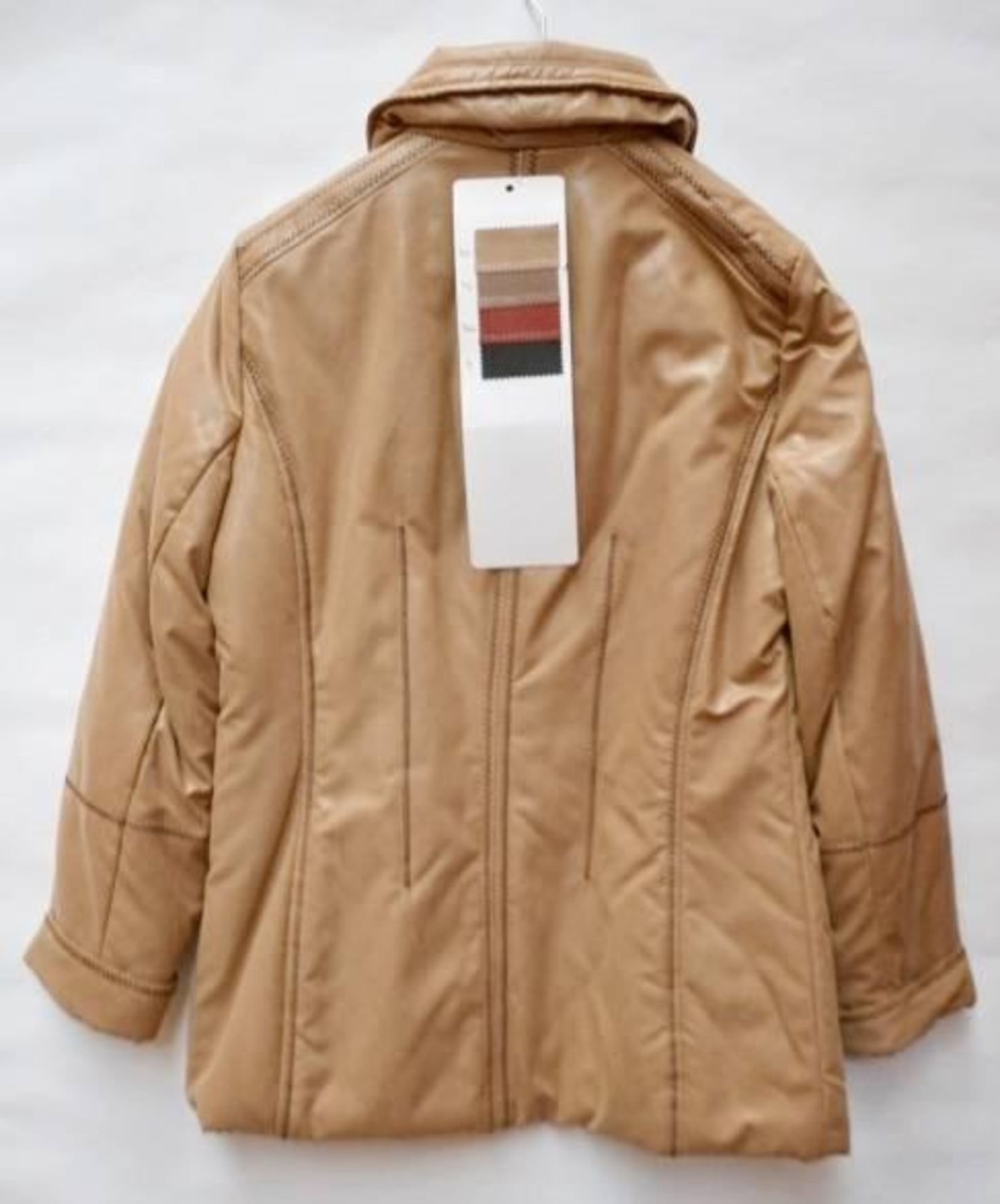 1 x Steilmann Kirsten Womens Padded Winter Coat In A Tan Faux Leather - Size 12 - CL210 - Ref MT606 - Image 2 of 3