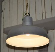 13 x Vintage Light Pendants Finished in Grey - 16 cms Diameter x 156 cms Drop - BB615 1855 - CL351 -