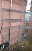 1 x Four Tier Commercial Kitchen Wire Shelving Rack - H180 x W90 x D45 cms - Used For None Food Stor
