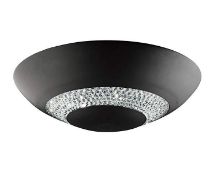 1 x Halo Black 8 LED Flush Light with Clear Crystal Glass Circular Band