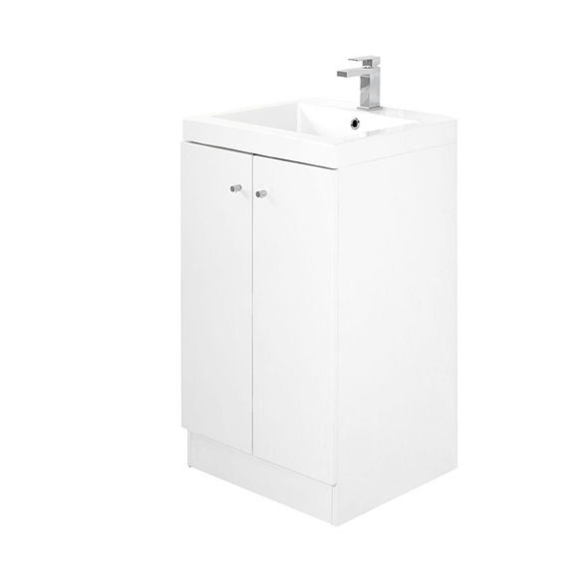 10 x Alpine Duo 500 Floor Standing Vanity Unit - Gloss White - Brand New Boxed Stock - Dimensions: - Image 2 of 4