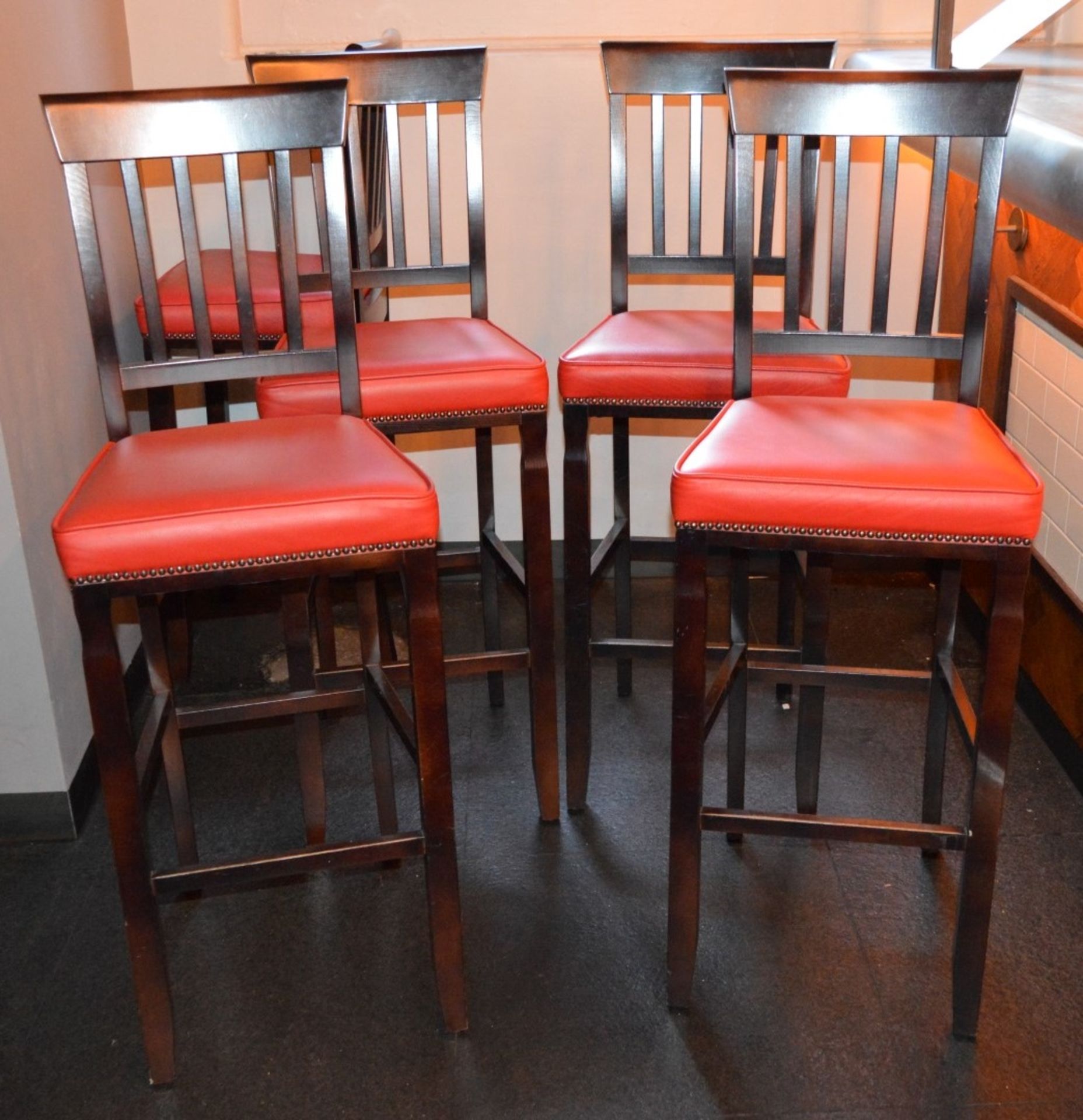 4 x Tall 'Harley' Bar Stools - Recently Removed From A City Centre Restaurant - Image 2 of 5