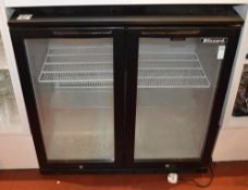 1 x Blizzard Two Door Back Bar Bottle Cooler - H90 x W90 x D51 cms - Ref BB139 TF - CL351 - Location