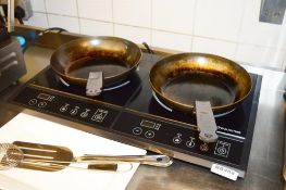1 x Andrew James Twin Electric Induction Hob For Countertop Use - Ref BB482 1855 - CL351 - Location: