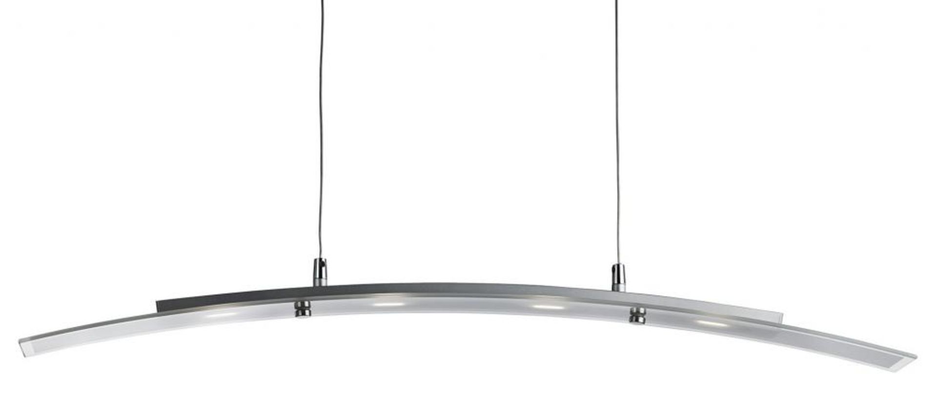 1 x Satin Silver 4 Led Curved Bar Light With Clear & Frosted Glass - Adjustable Height - New Boxed S
