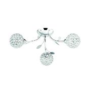 1 x Bellis II Chrome 3 Light Fitting With Clear Glass Metal Shades - Brand New