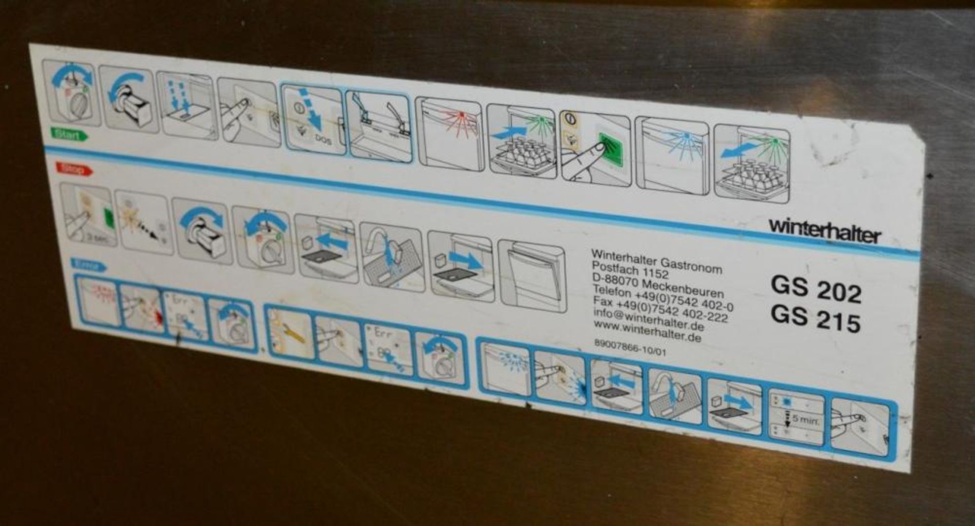 1 x Winterhalter GS Undercounter Commercial Dish Washer - Stainless Steel - 3 Phase - H70 x W60 x D6 - Image 4 of 4