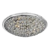 1 x Orion Chrome 3 Light Semi Flush Fitting With Clear Crystal Button - Ex Display Stock - CL323 - R
