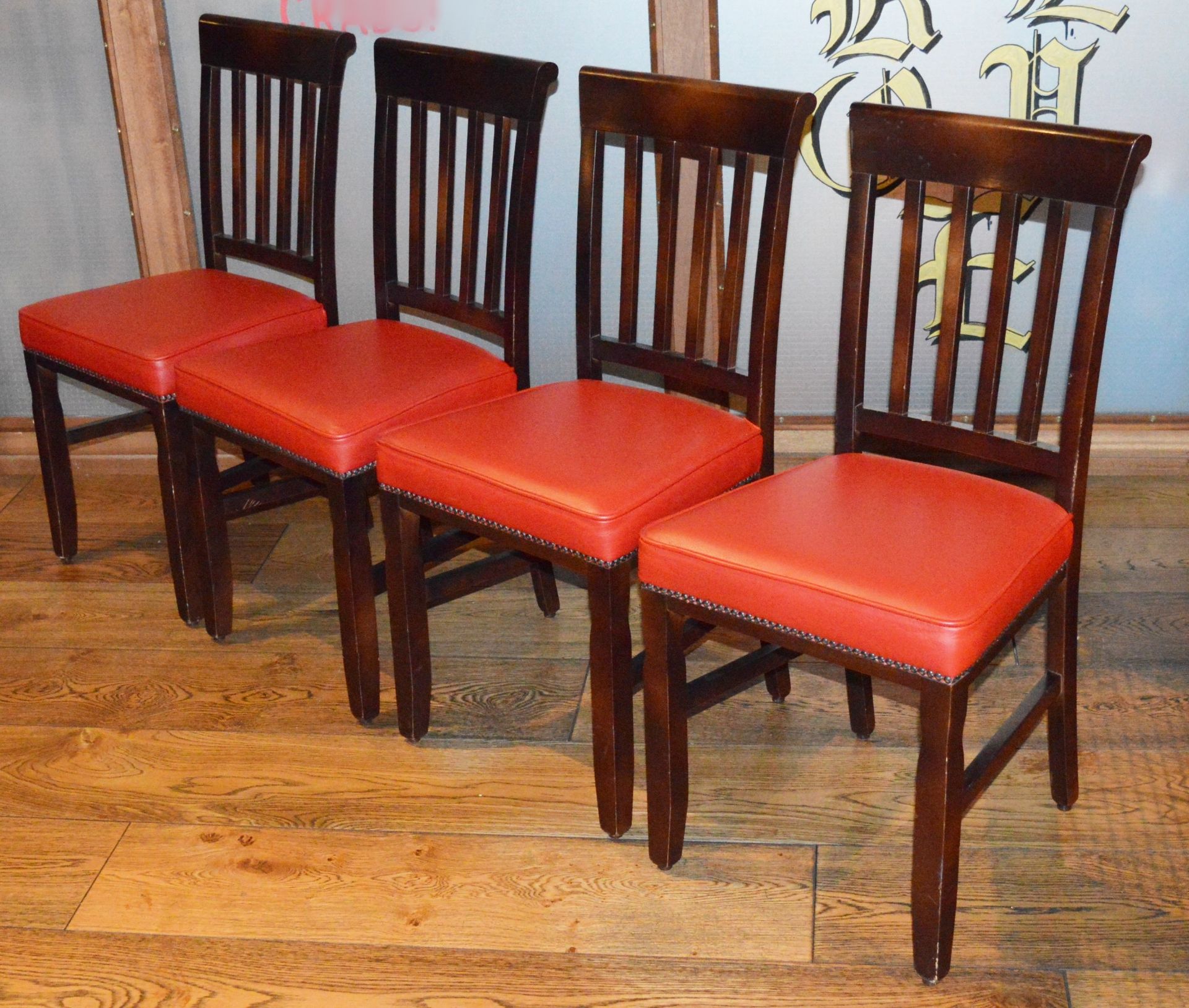 4 x Harley Chairs With Hardwoord Frames - Height 90 x Width 44 x Depth 39 cms - Seat Height 48 cms - Image 2 of 5