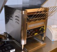 1 x Buffalo Double Slice Conveyor Toaster With Stainless Steel Finish - H41 x W37 x D75 cms - Ref BB