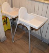 2 x Childrens High Chairs and Wet Floor Sign - Ref BB475 1855 - CL351 - Location: Chorley PR6